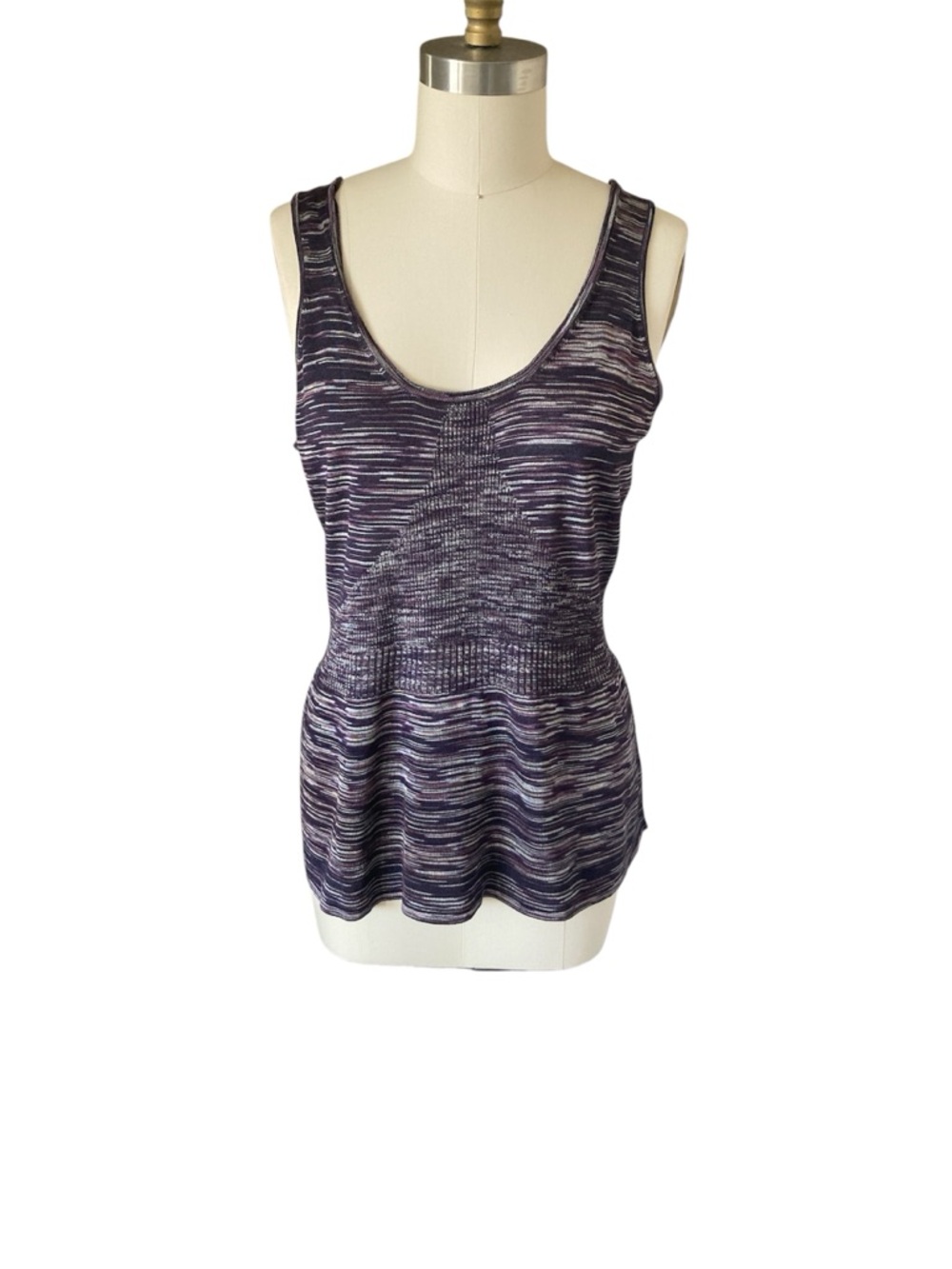 NIC+ZOE silk blend Purple knit Scoop Neck Tank, XL